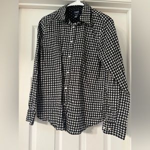 Chaps Houndstooth Button Up